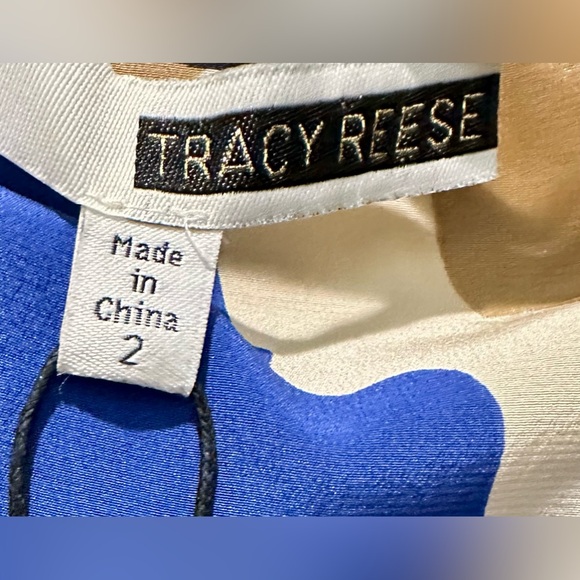 NWT Tracy Reese Flutter Sleeve Asymmetric Surplice Midi Dress in Neutral Floral - Picture 8 of 10